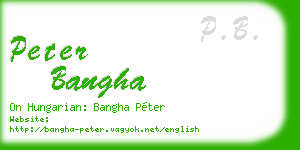 peter bangha business card