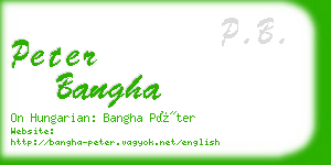 peter bangha business card